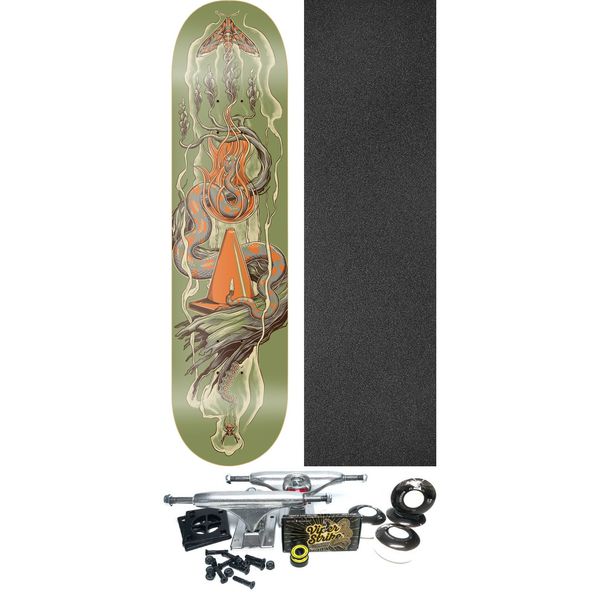 Pylon Skateboards Artist Series Skyler Punnett Snake Skateboard Deck - 8.38" x 32" - Complete Skateboard Bundle